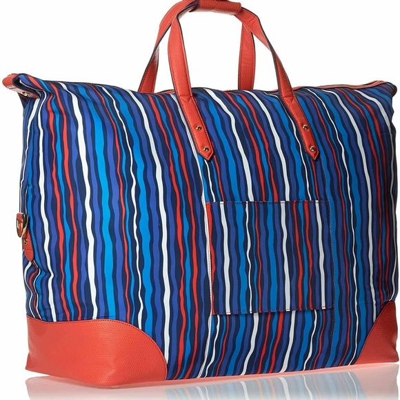 Vera Bradley duffle travel bag in cobalt stripe - Picture 5 of 6